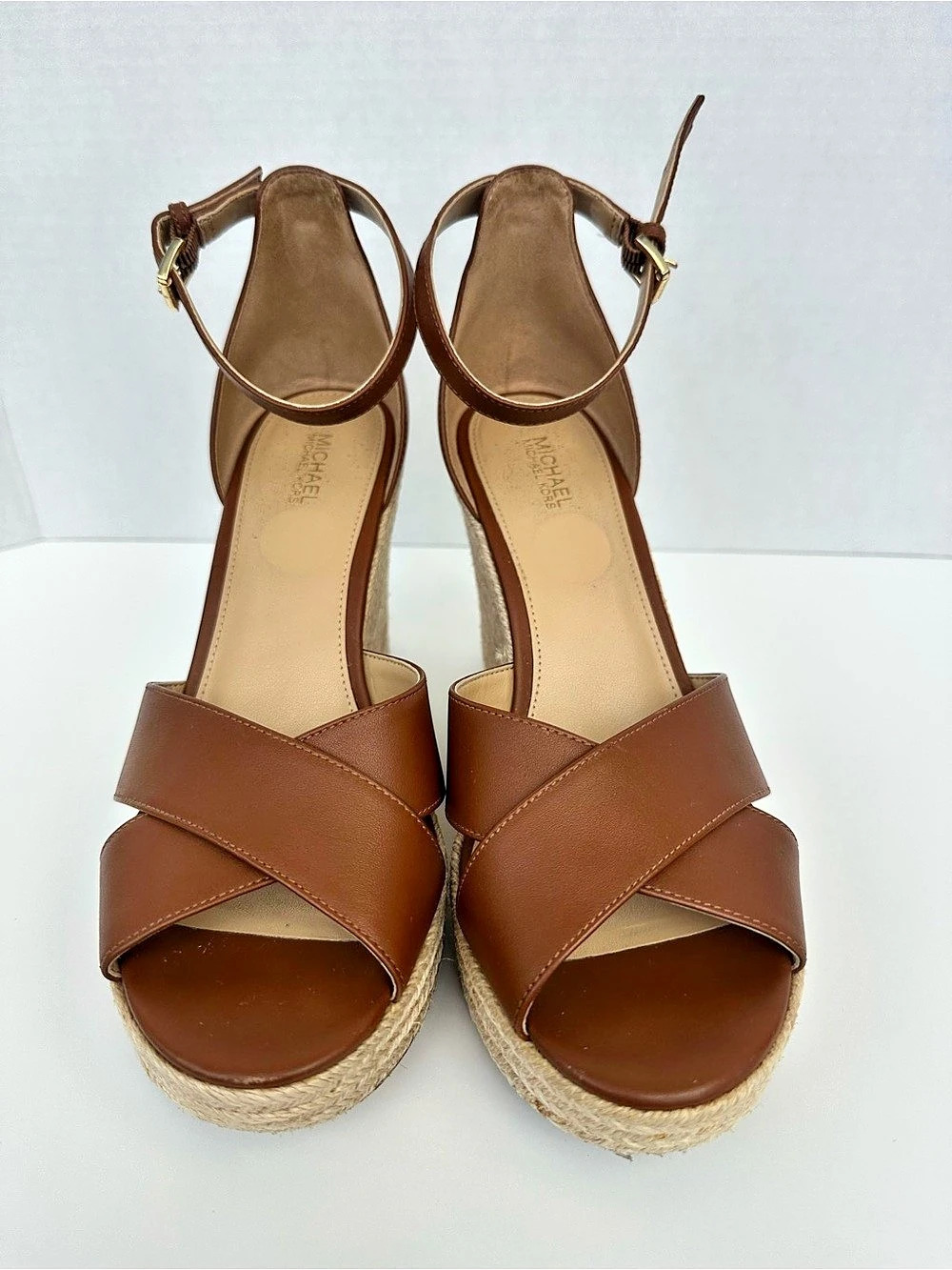 Michael Kors Brown Espadrille Wedge Sandals Like New - Picture 2 of 8